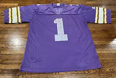 VTG Starter Warren Moon Jersey Sz L Purple Minnesota Vikings 90s NFL Football • $32