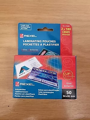 £15 • Buy Rexel Laminating Pouches [50] 54x86mm (Credit Card Size)