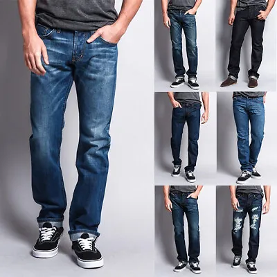 Men's Made In USA Straight Fit  Denim Premium Selvedge Jeans Pants  -M527SV-B1D7 • $24.95