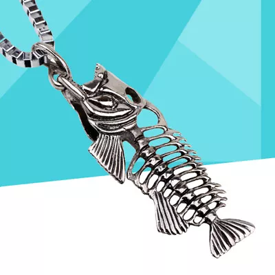  Fish Necklace Pendant Stainless Steel Mens Hook Men's Fashion • $10.59