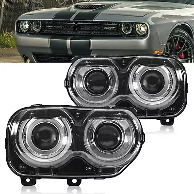 Left+Right Headlights For 2015-2023 Dodge Challenger Halogen W/LED DRL Projector • $191