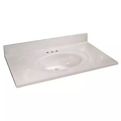 Design House 586339 White 37  Cultured Marble Vanity Top With Backsplash • $245.70