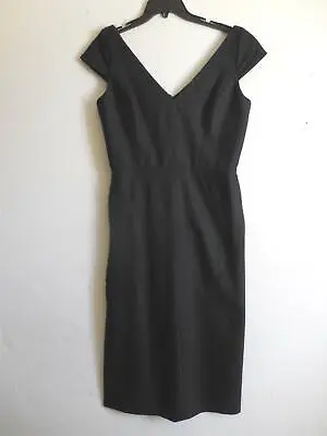 Milly Charcoal Striped Wool Sheath Dress Cap Sleeve Charcoal Sz 8 EUC • $13.59