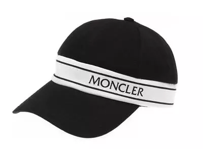 New Moncler Ladies Black Logo Baseball Cap Hat One Size • $161.49