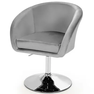 Swivel Accent Adjustable Makeup Chair Padded Vanity Round-Back With Chrome Frame • $88.83