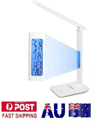 Foldable Desk Lamp With TouchScreen/Alarm Clock/Temperature Rechargeable LD-TC26 • $36.90