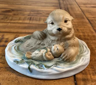 Endangered Species California Sea Otters Figurine Sadako Mano 6.5”W 4”T • $35