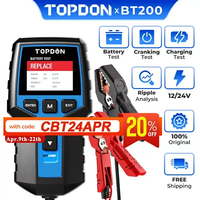 🔥TOPDON BT200 12V Car Battery Load Tester Cranking Charging System Analyzer • $89