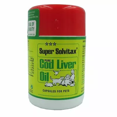 Super Solvitax Pure Cod Liver Oil Capsules Vitamin Pet Small Animal 90 Tablets • £10.38