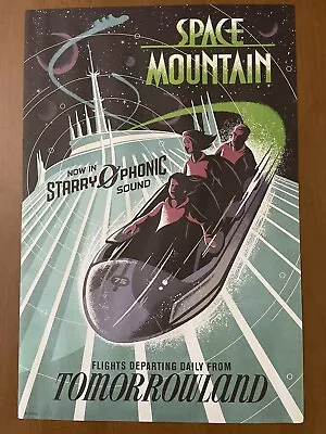 Space Mountain Poster Authentic Disney 12x18 Walt Disney World Magic Kingdom VTG • $59.95