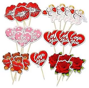  Valentine’s Day Cupcake Toppers 24pcs Happy Valentine’s Day Cupcake  • $18.97