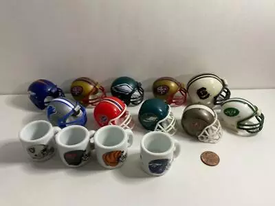 NFL Mini Lot 10 Plastic Gumball Helmets & 4 1990s Ceramic Mini Mugs Buccaneers • $14.99