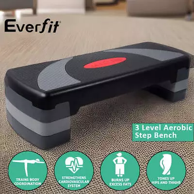 Everfit 3 Level Aerobic Step Bench - Versatile And Adjustable Workout Bench • $40.93