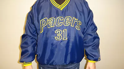 Vintage Pro Player Indiana Pacers NBA Blue Pullover Windbreaker Reggie Miller XL • $36