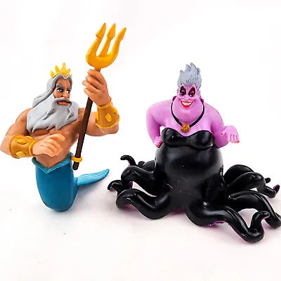$19.99 • Buy Vintage Disney Little Mermaid PVC Figures Cake Toppers King Triton & Ursula