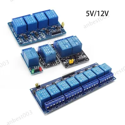 1/2/4/8ch DC 5V 12V Relay Module Board With Optocoupler 1 2 4 8 Way • $2.22