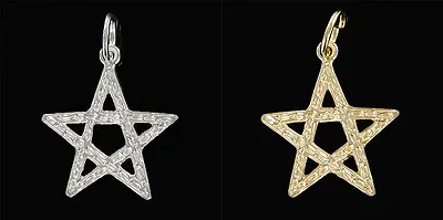 Masonic Pentagram Pendant 9ct Yellow Gold Or Solid Silver Hallmarked 22mm • £60.31