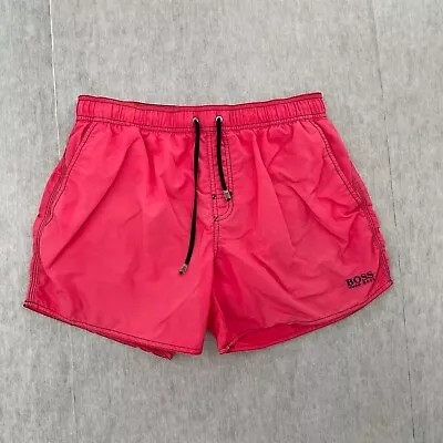 Hugo Boss Shorts Adult Medium Pink Lobster Swim Trunks Board Lined Logo Mens M • $29.96