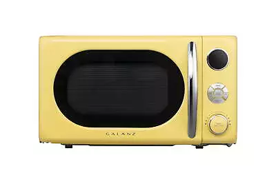 Galanz 0.7 Cu Ft Retro Countertop Microwave Oven 700 Watts Yellow 6 Power Levels • $69.99