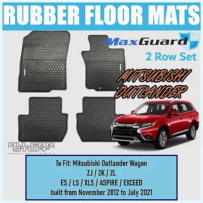 $88.88 • Buy Rubber Floor Mats For Mitsubishi Outlander (2-Rows) ZJ/ZK/ZL: 11/2012 To 07/2021