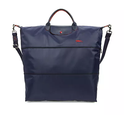 NWT Longchamp Le Pliage Club Expandable Travel Duffle Crossbody NAVY AUTHENTIC • $279.90