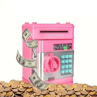 Electronic Kids Piggy Bank Cash Coin Box Money Saving Box ATM Toy Kid Mini Safe • $18.51