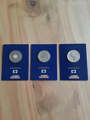 £2 Coin Job Lot Bundle (x3) Britannia 2016/Technology/WWI Change Checker Cards • £21.95