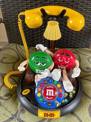 Vintage M&M's ANIMATED Talking Light-Up TELEPHONE Phone Red Green Yellow Lamp • $18.80