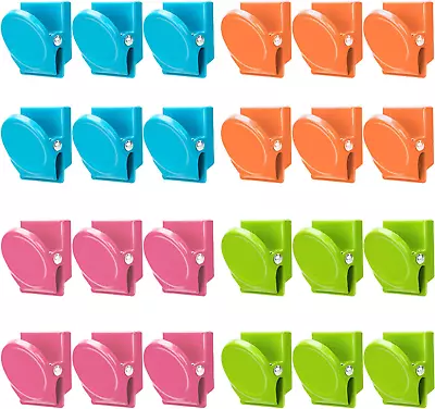 Magnetic Clips 24 Pieces Magnetic Metal Chip Clips Fridge Magnets Refrigerator  • $18.97