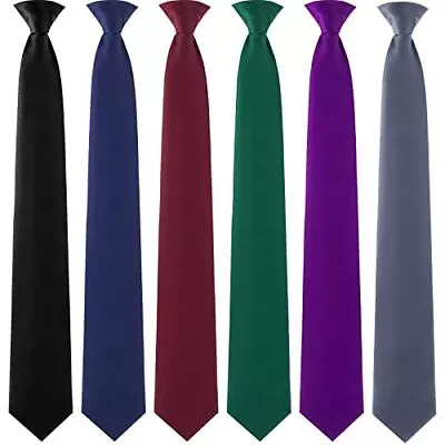 Clip On Ties For Men 6 Packs Solid Color Men's Tie Clip On Necktie 20 Inches Pre • $23.09