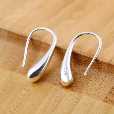 $8.99 • Buy Women 925 Sterling Silver Plated Teardrop Hook Hoop Thread Dangle Earrings E22