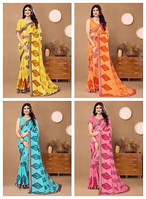Sari Indian Pakistani Saree Wedding Designer Bollywood Party Wear Blouse Ethnic • £17.63