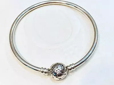 $65 • Buy Authentic Pandora Sterling Silver CZ Stars & Galaxy Charm Bangle 590009 17cm