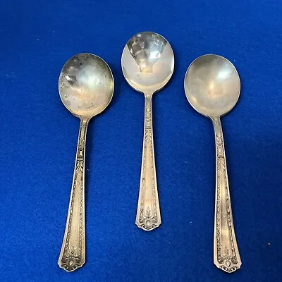 3 Vintage Silver Plate Cream Soup Spoons N S Co EPNS England • $8