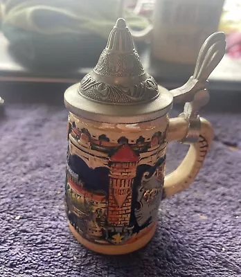 Praha Czech Republic Mini Bohemian Beer Stein By Korbel Hand Made Hand Painted • $15.55