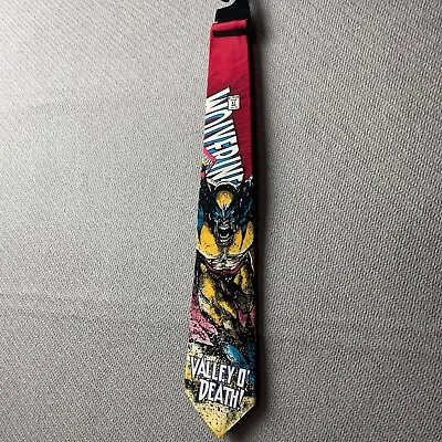 Marvel Comics X-Men Wolverine Silk Necktie Esquire Valley O Death Vintage 90s • $22.99