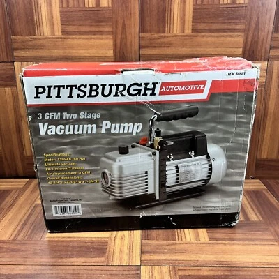 $120 • Buy PITTSBURGH Automotive 3 CFM Two Stage Vacuum Pump #61176