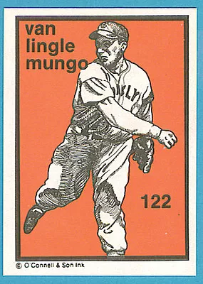 1984-1991 O'Connell & Son Ink Mini Print #122 Van Lingle Mungo (Dodgers) • $5.95