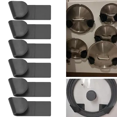 6PCS Pan Lid Holder Saucepan Storage Wall-Mounted Kitchen Rack Kitchen Supplies • £4.99