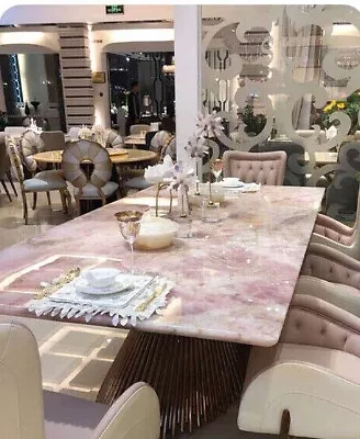 Rose Quartz Agate Stone Coffee Dining Table Top/ Counter Slabs Handmade Decor • $920.59