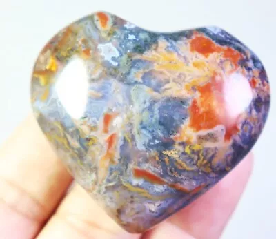 Natural Ocean Jasper Agate Quartz Crystal Plam Stone Heart Healing Specimen • $3.28