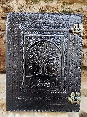 Leather 3 Ring Binder Grimoire Binder Leather Binder Cover Notebook Offic Folder • $51.45