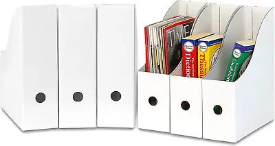 Simple Houseware White Magazine File Holder Organizer Box (Pack Of 6) • $20.27