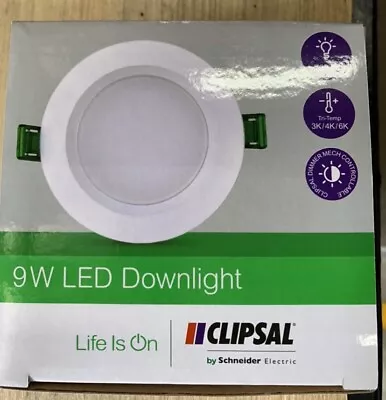 40 X Clipsal TPDL1C1 9W LED Downlight 3000K/4000K/6000K White Trim QUANTITY:40 • $620