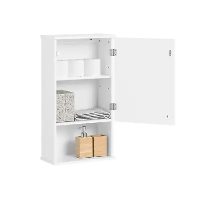 SoBuy Wall Mounted Single Door Bathroom Storage Cabinet Medicine Cabinet BZR25-W • $80.99