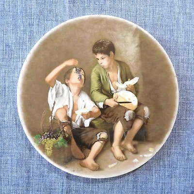 H & R Johnson Round Tile Trivet From ENGLAND Classical Painting Murillo Boys • $9.99