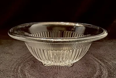 Vintage FEDERAL GLASS Art Deco Clear Ribbed Depression Glass Mixing Bowl-7  • $11.99