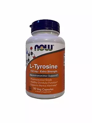L-Tyrosine Extra Strength 750 Mg 90 Capsules NOW Foods FREE Shipping • $13.99