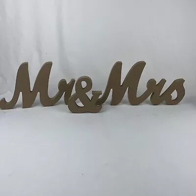 Mr And Mrs Wedding Wooden Sign Letters Cursive Decoration Table Top Standing • $13