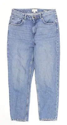 Jack Wills Womens Blue Cotton Straight Jeans Size 30 In Relaxed Zip • £7